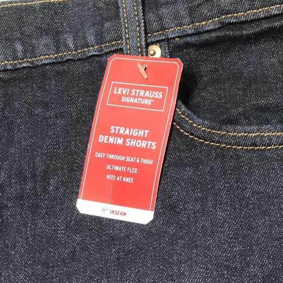 Levi Strauss Signature Straight Fit Blue Denim Jorts Size 42 - Picture 2 of 8